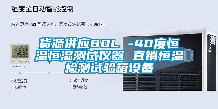 貨源供應(yīng)80L -40度恒溫恒濕測試儀器 直銷恒溫檢測試驗(yàn)箱設(shè)備