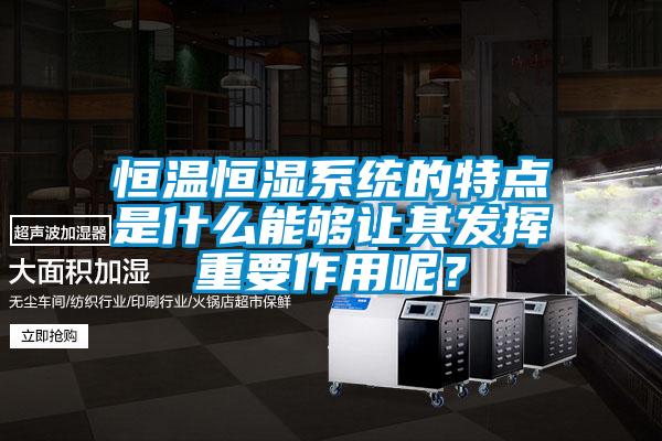 恒溫恒濕系統(tǒng)的特點(diǎn)是什么能夠讓其發(fā)揮重要作用呢？
