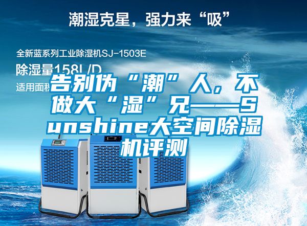 告別偽“潮”人，不做大“濕”兄——Sunshine大空間除濕機(jī)評(píng)測